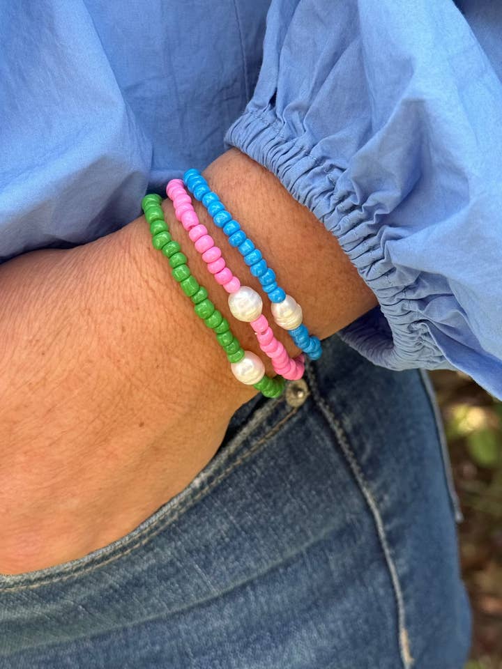 Bracciale Pearl Pop Bead per la vendita all'ingrosso da parte di Greenwood Designs