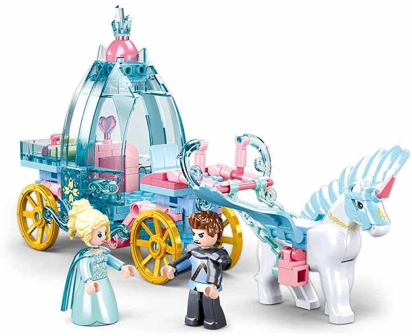 Texas Toy Distribution – wholesale Building set – Child – Fairy Tales of Winter Carriage Building Brick Set (191 pcs)2