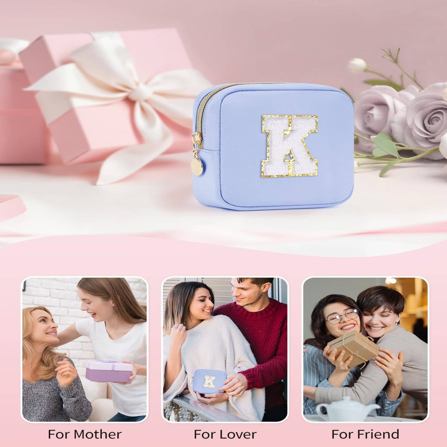 wandf – Großhandel Schmink-/Kosmetiktasche – Personalisierte Monogramm-Tasche Mini Initialen Schminktasche74