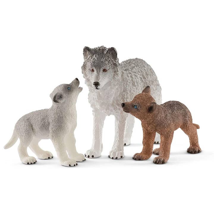 Schleich - Wholesale Figurine Toy - Kids - Mother Wolf With Pups Forest Animals Playset