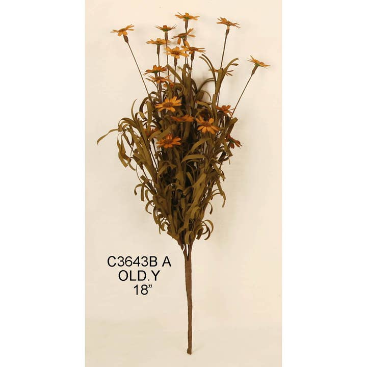 Tellon Investment & Trade - Wholesale Artificial Flowers - C3643B-A-OLD.Y Rustic 18" Artificial Flower Bush