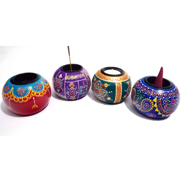R. Expo/Song of India - Wholesale Incense Holder - Round Ball shaped incense/ candle and cone burner