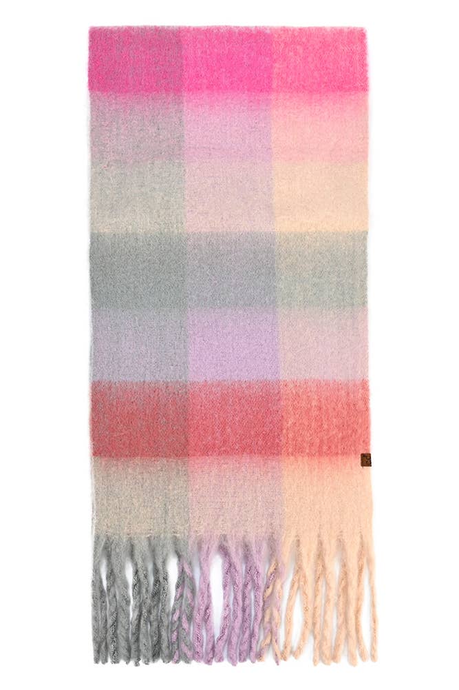 Hana - Wholesale Scarf - Women's - C.C Multi Color Block Plaid Check Pattern Woven Winter Scarf30