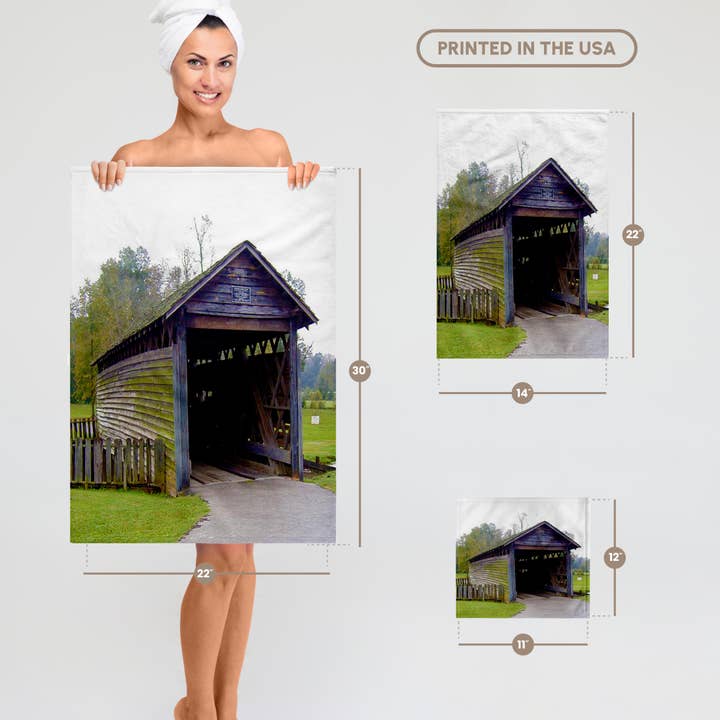 3dRose - Wholesale Bath Towel - 3dRose, Coldwater Covered Bridge in Oxford, Alabama, Photo, Towel6