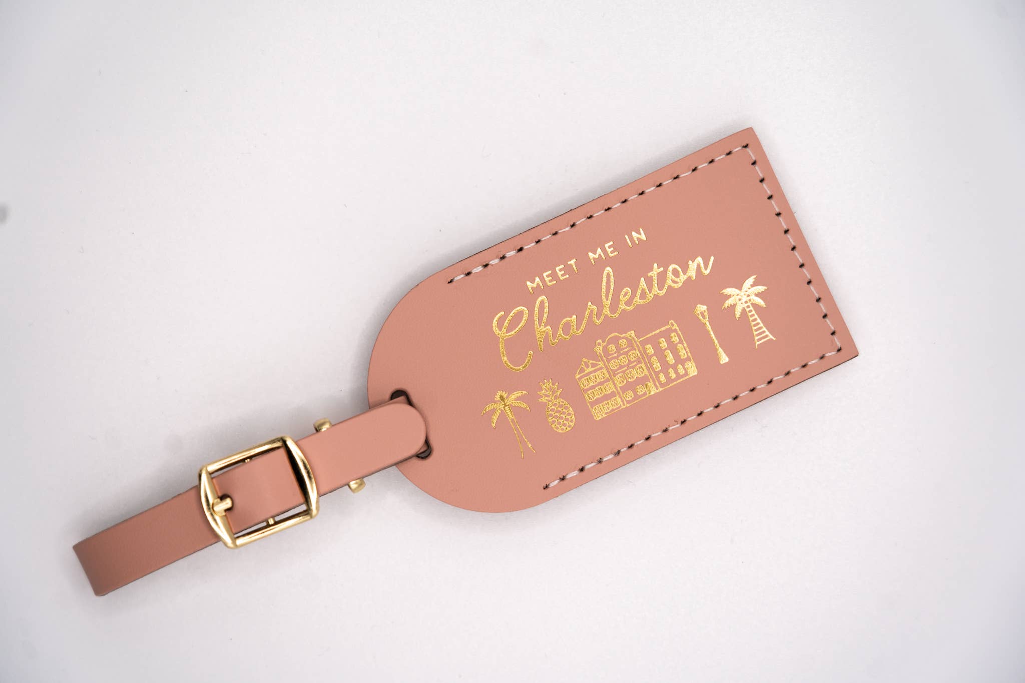 Letter + Leather - Wholesale Luggage Tag - Charleston Luggage Tag Wedding Favor or Travel Souvenir Gift2