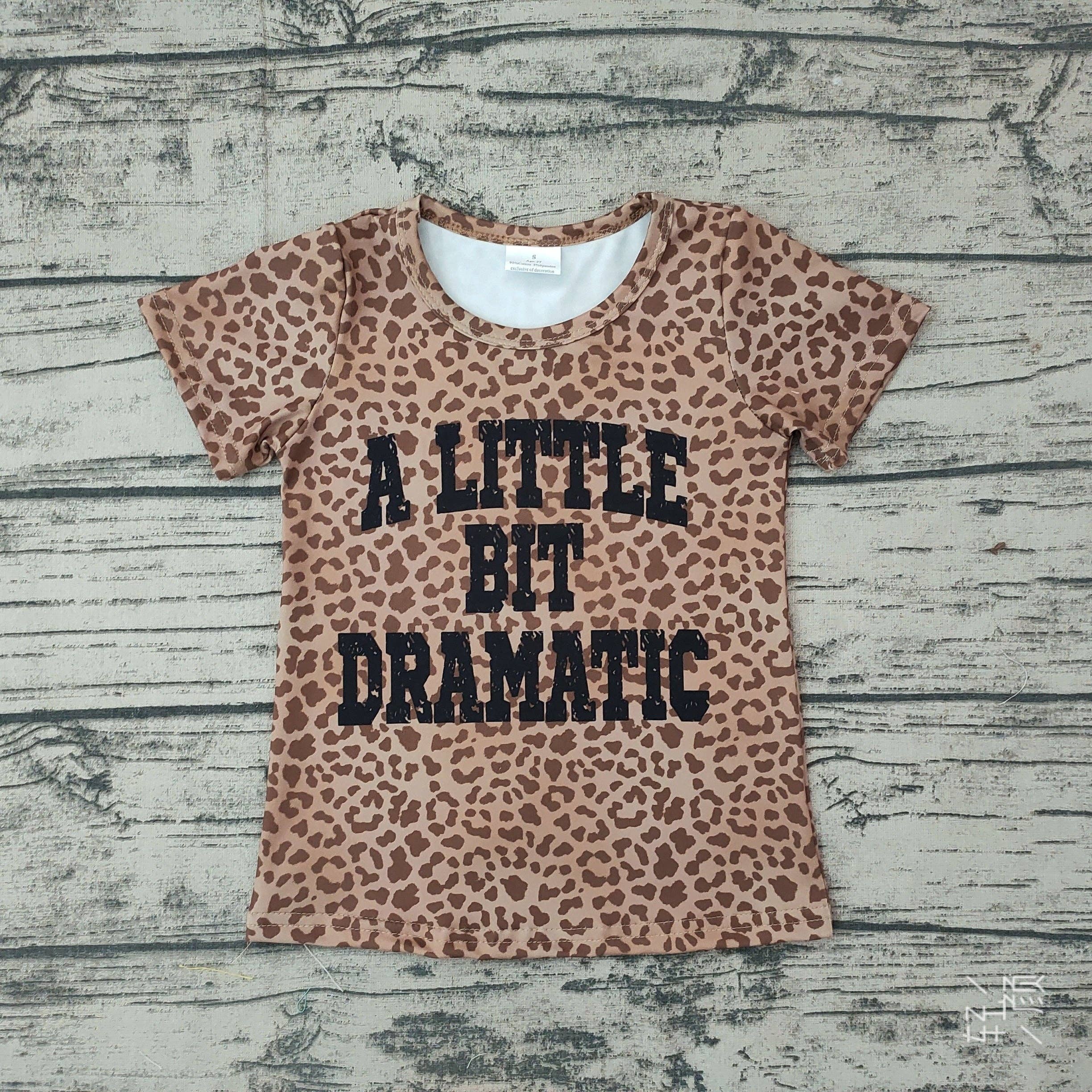 Aier Wholesale - Wholesale Screen Printed T-Shirt - Kids - Baby Girls A Little Bit Dramatic Short Sleeve Shirts Tops1