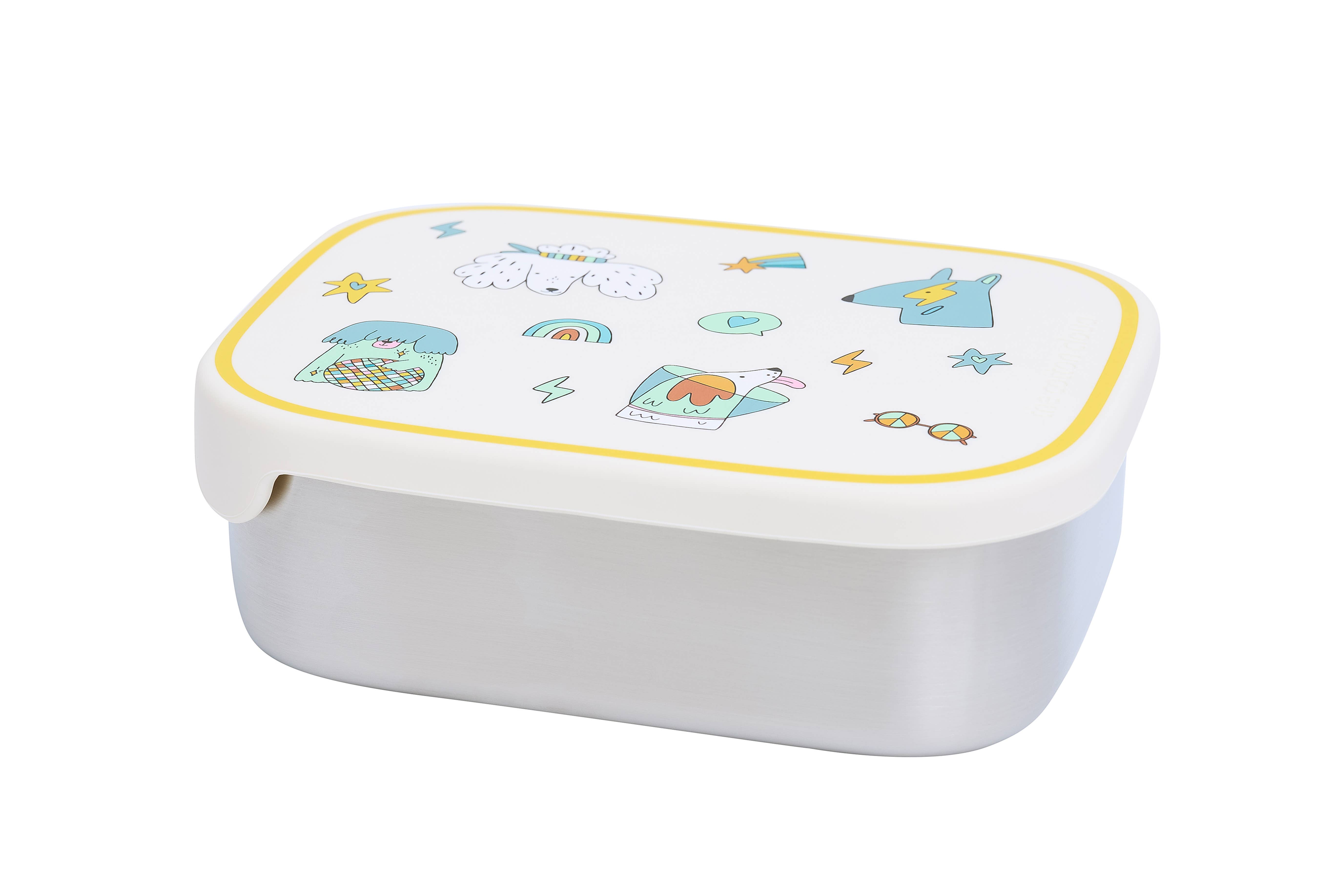 the cotton cloud - Wholesale Lunch Bag/Box - Kids - STAINLESS STEEL LUNCHBOX with compartments Funky Dogs1