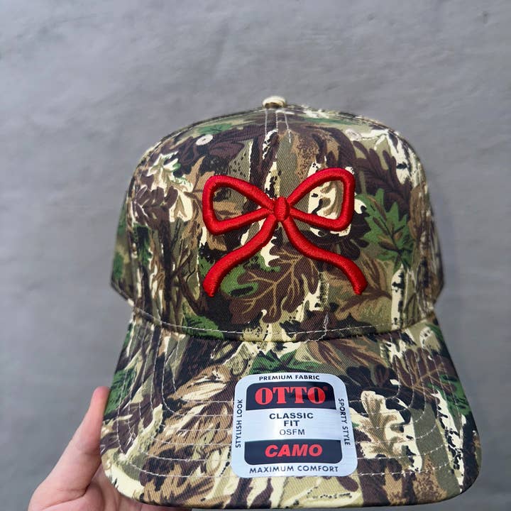 Pyramid Printing & Promotional - Wholesale Hat Accessory - Women's - Camo Bow Embroidered Trucker Hat