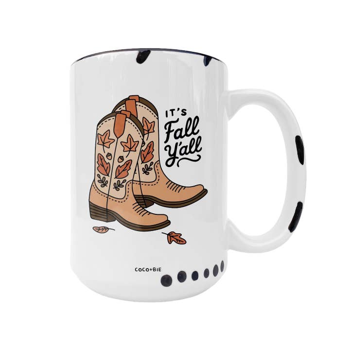 coco+bie designs – wholesale Kaffekoppar – Fall Cowboy Boots Mugg - Fall Y'all, Western Autumn, Cute