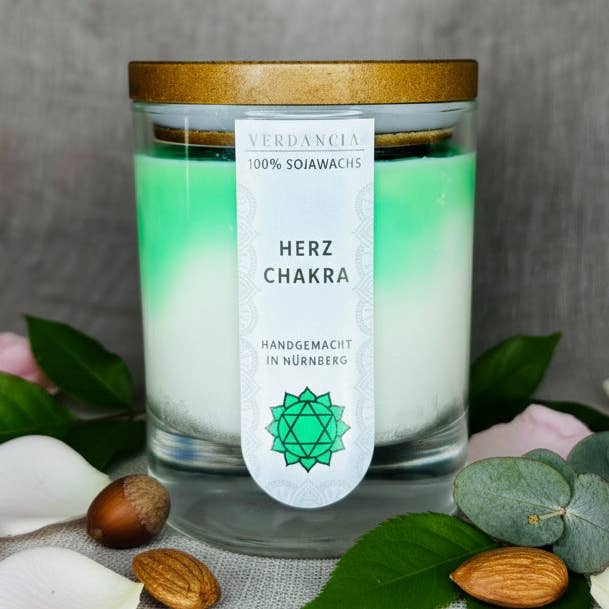 Soja geurkaars - "Hartchakra" - Yogakaars voor wholesale door Verdancia