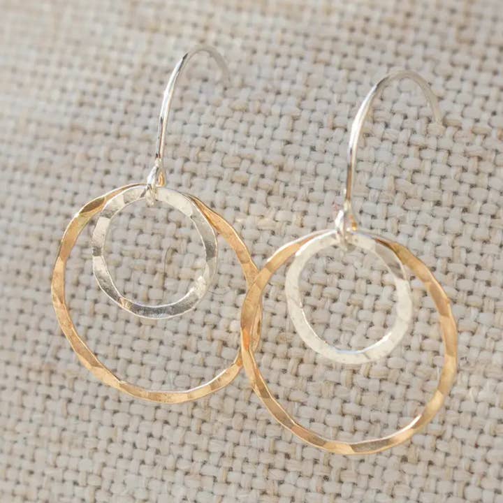 Two Tone Silver & Gold Earrings for wholesale by Saintly