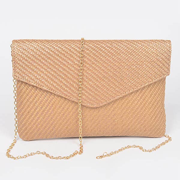 3AM BY H&D ACCESSORIES - Wholesale Clutch Bag - Women's - Faux Straw Envelope Clutch