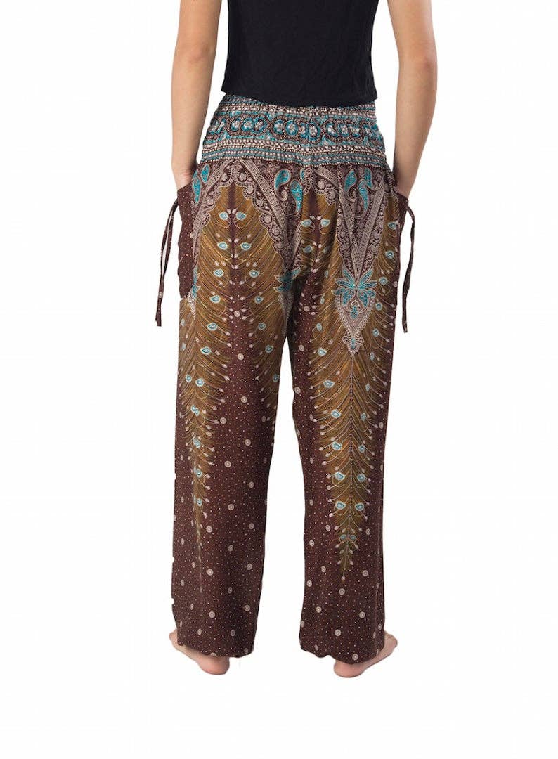Studio 12 Collective (previously Ethnic Lanna) – Großhandel Hose – Damen – Haremshose Boho mit gesmokter Taille und Taschen - Pfau9