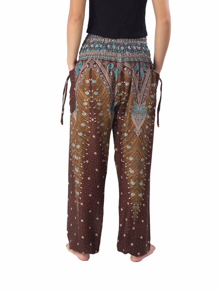 Studio 12 Collective (previously Ethnic Lanna) – Großhandel Hose – Damen – Haremshose Boho mit gesmokter Taille und Taschen - Pfau9
