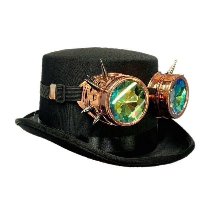 Stylex Party - Wholesale Costume - Unisex - Steampunk Top Hat with Goggles Fancy Dress