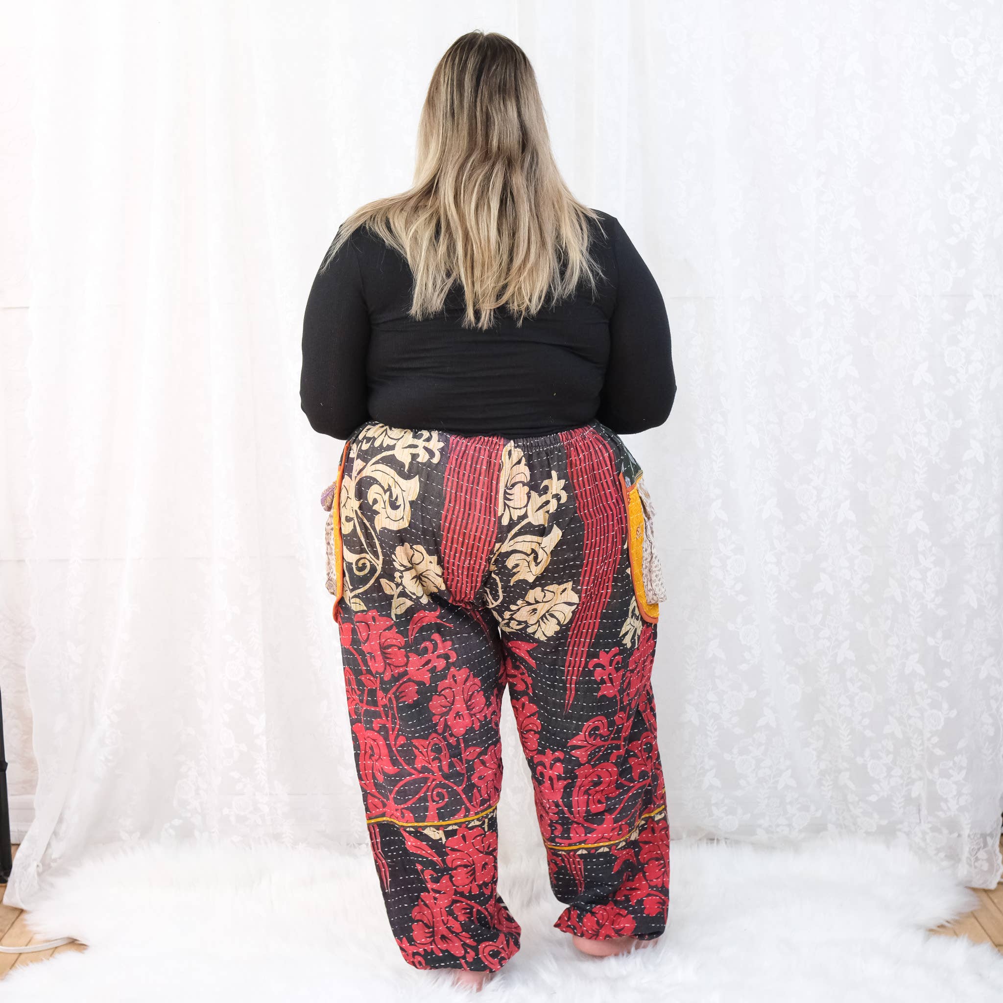 Karma Nepal Crafts - Wholesale Pants - Women's - One of a Kind Kantha Baggy Pants with Pockets19