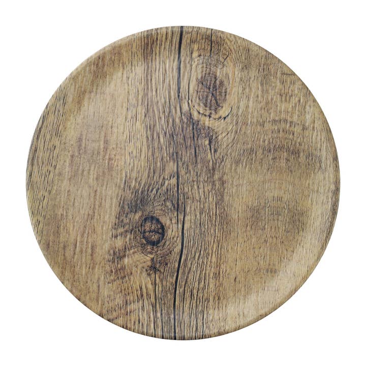 Wood Grain Brown 11" Melamine Plate for wholesale by Supreme Housewares