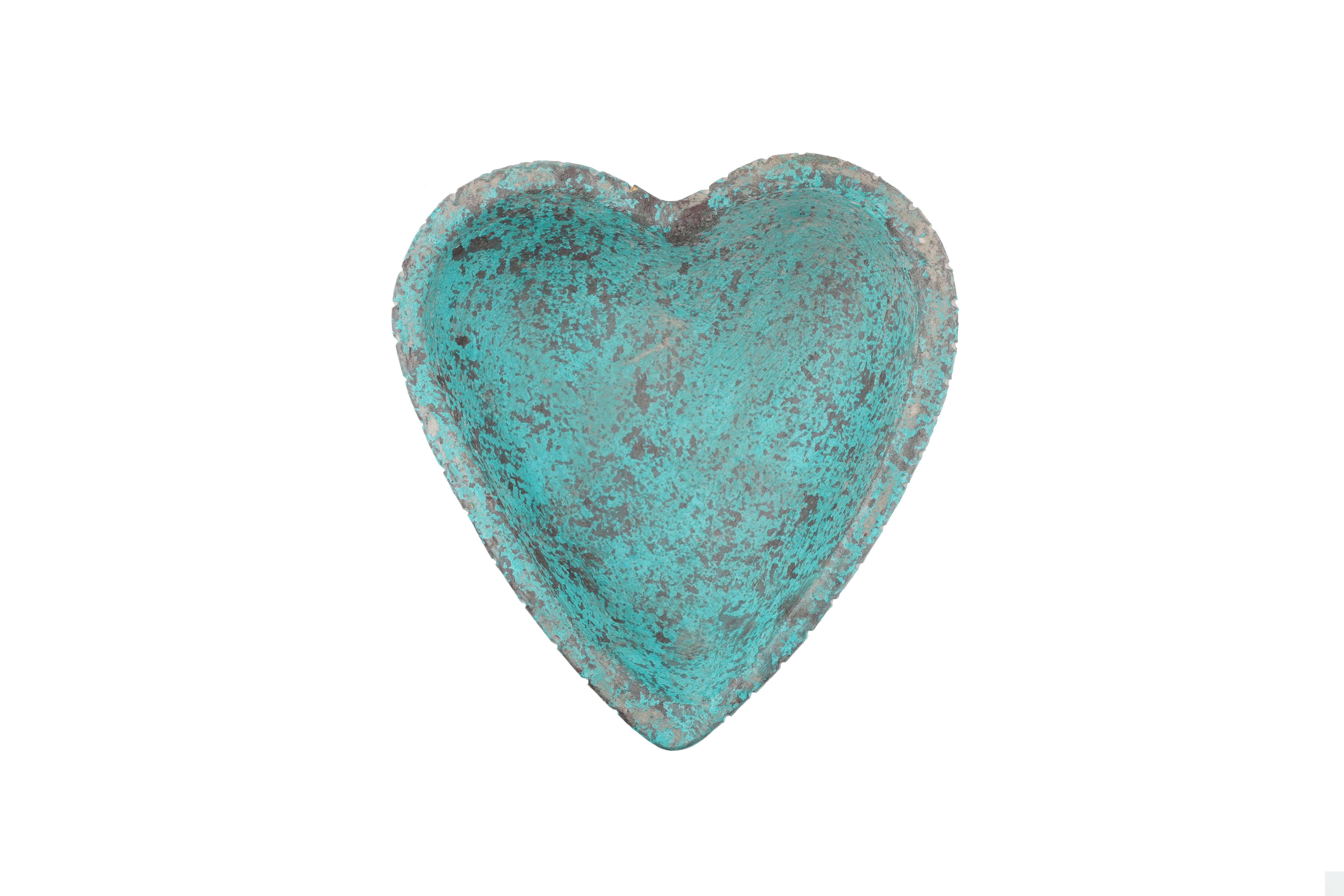 My Amigos Imports - Wholesale Candle Holder - Simple Heart Candle Clay Vessel-Gorgeous-Turquoise2