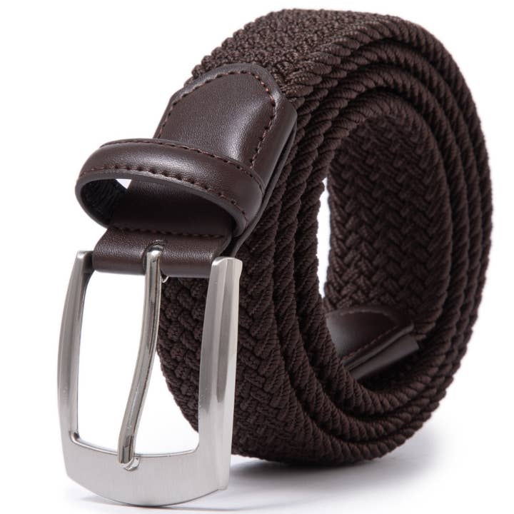 Elastic Braided Belt Brown Stretch Belt -La1197-3 for wholesale on Faire