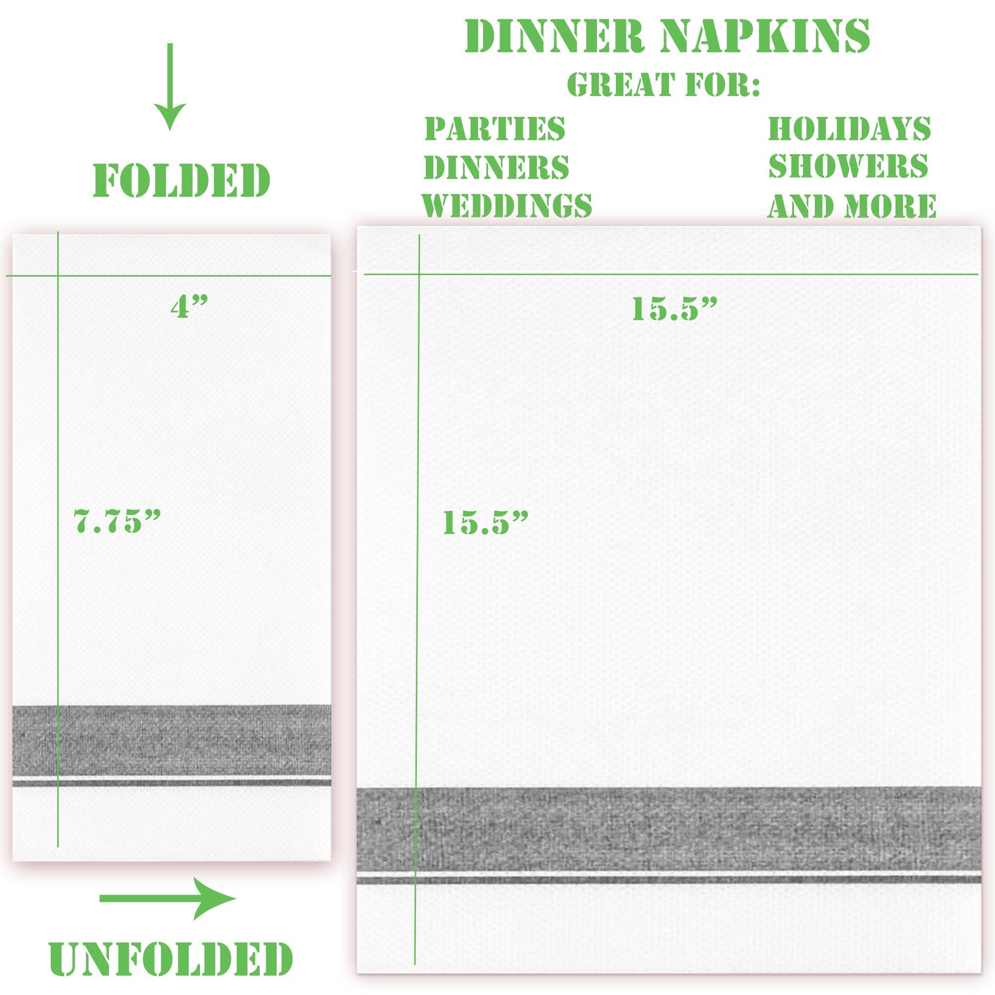 EcoQuality - Wholesale Disposable Napkin - Elegant Cloth-Like Disposable Paper Dinner Napkins Silver Bo2