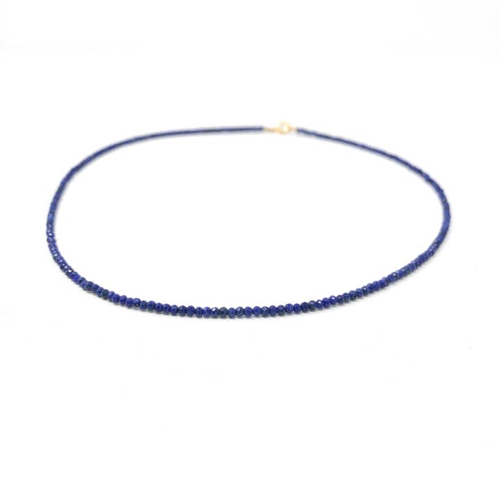 Collier ras du cou en lapis-lazuli rempli d'or en argent sterling pour la vente par Jennifer Shon Jewelry