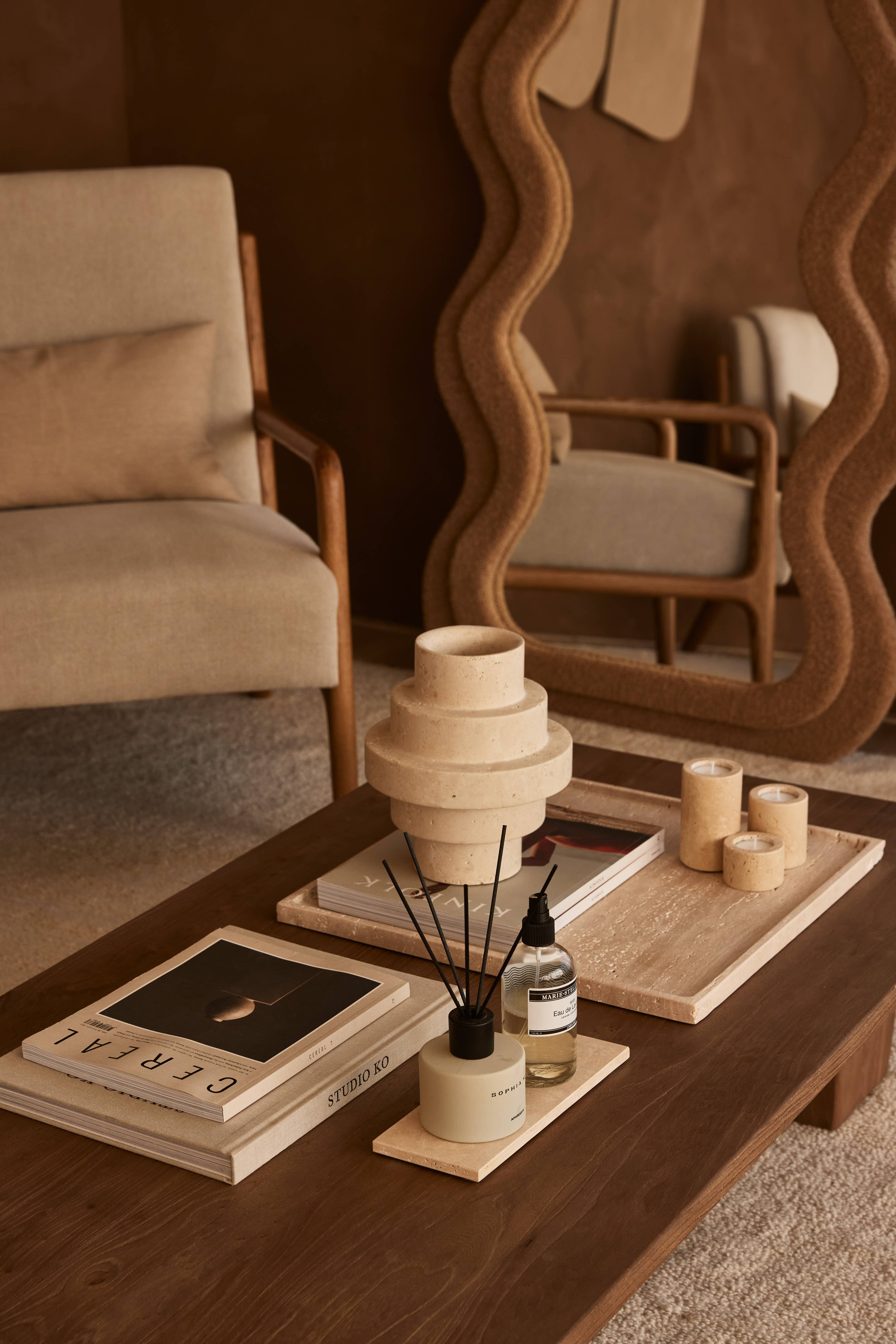 MOOISA – Engroshandel Pyntebakke – Travertin bakke rektangel S 10x25cm4