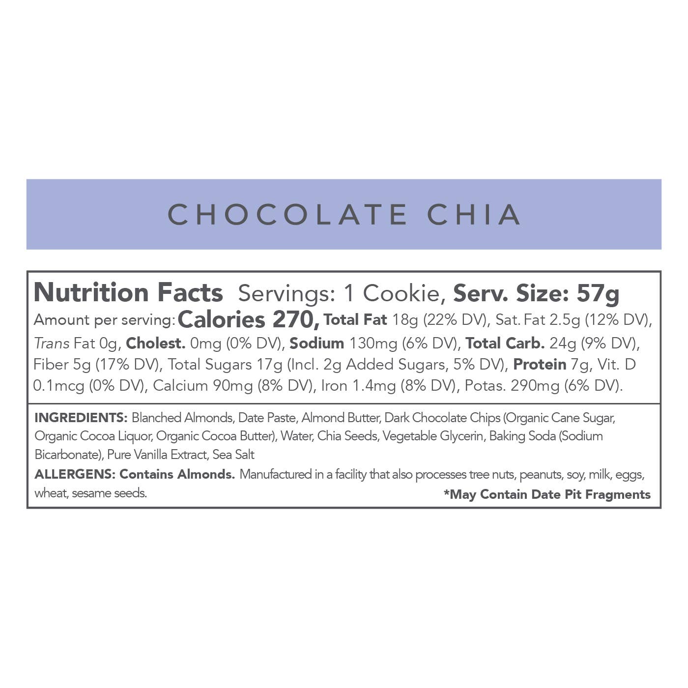 Love + Chew - Wholesale Cookie - CHOCOLATE CHIA - 2 OZ - BOX OF 126