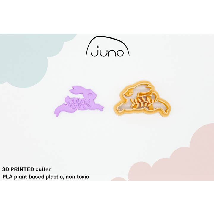 Cortador de Galletas de Arcilla Polimérica con Diseño de Conejo Floral Impreso para venta al por mayor de Juno 3D