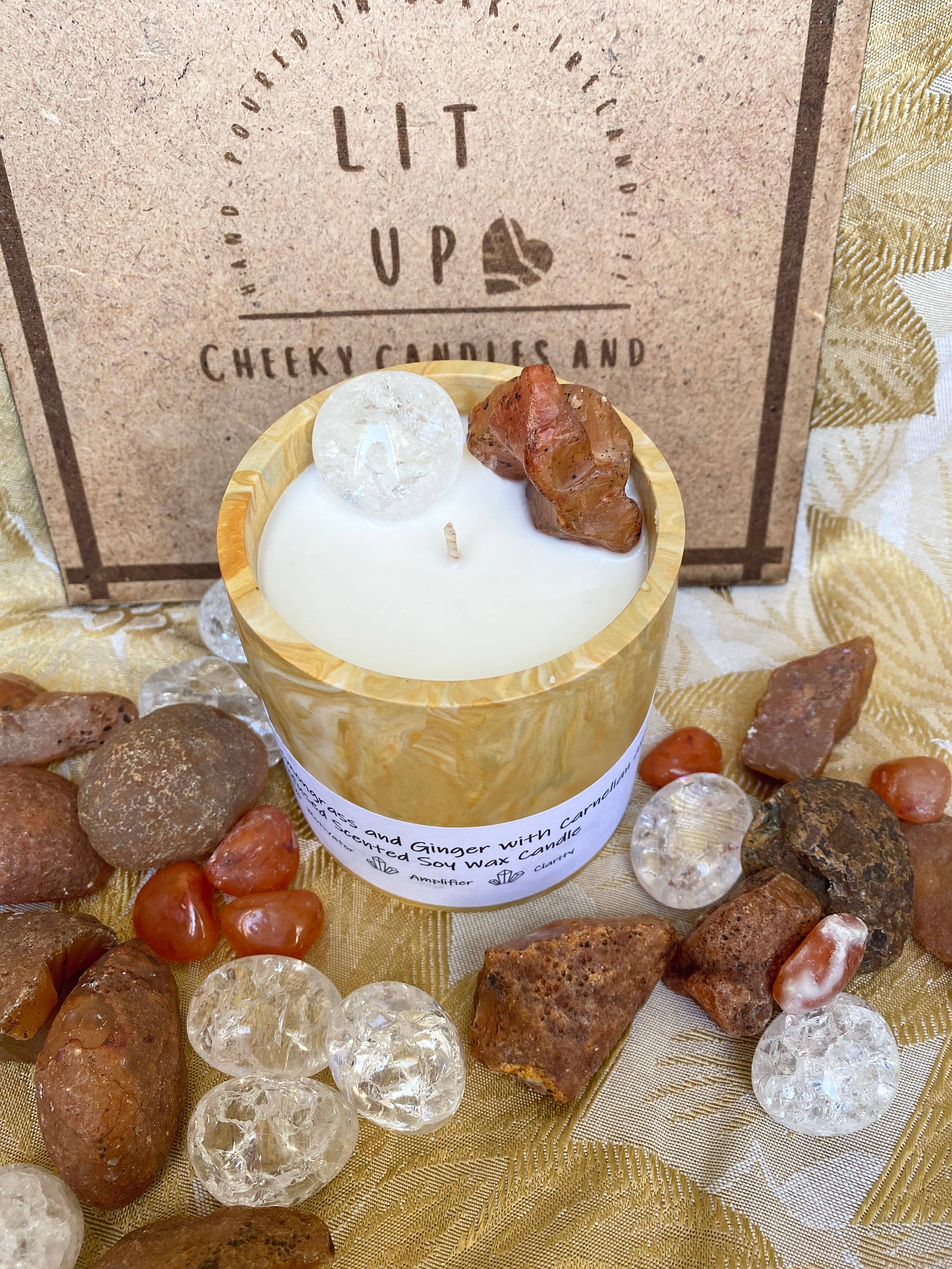 Lit Up, Ireland - Wholesale Jar/Filled Candle - Fire and Ice Soul Candle - Lemongrass and Ginger3