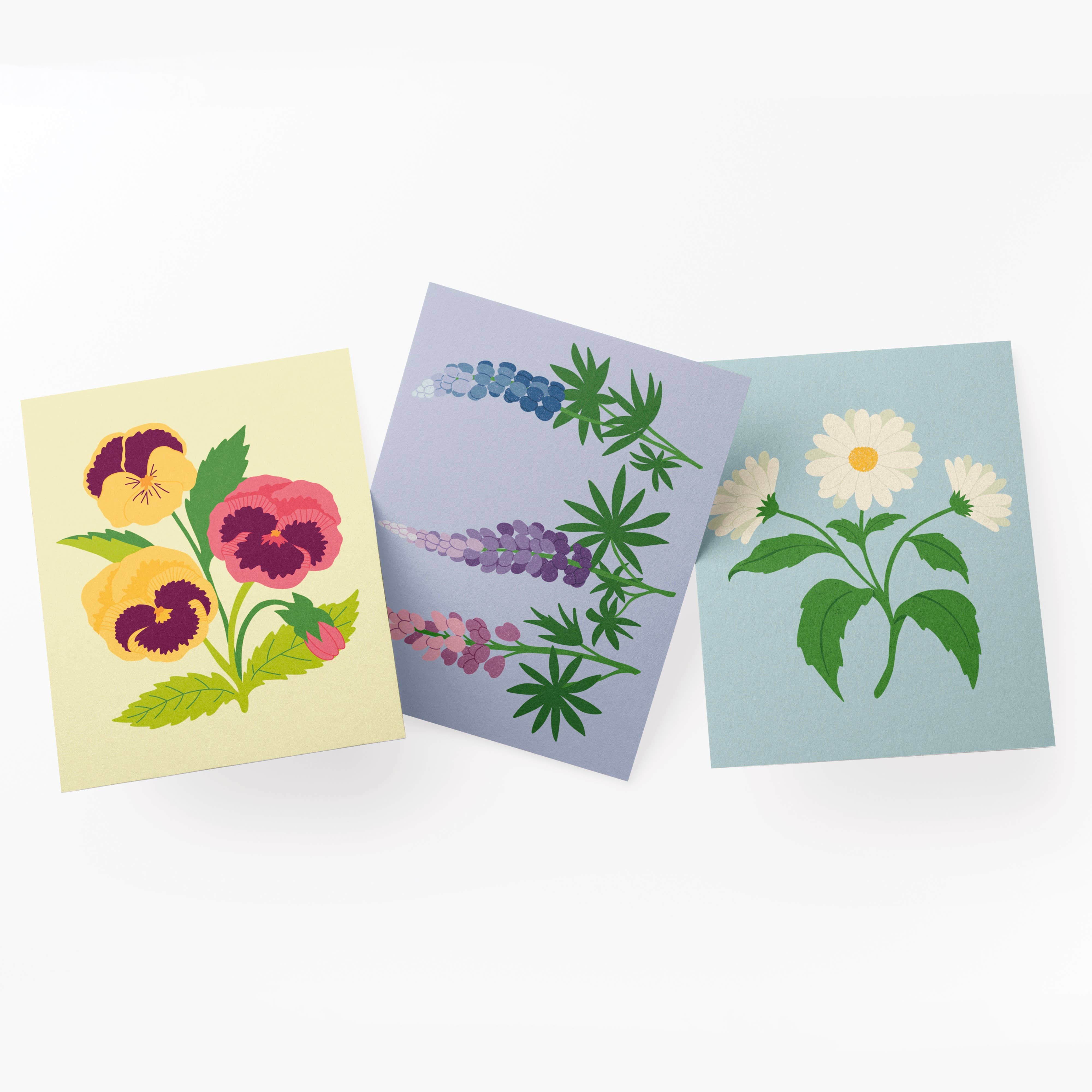 Drawn by Diana - Wholesale Thinking of You Card - Thinking of You Greeting Card - Pansy Voilets2