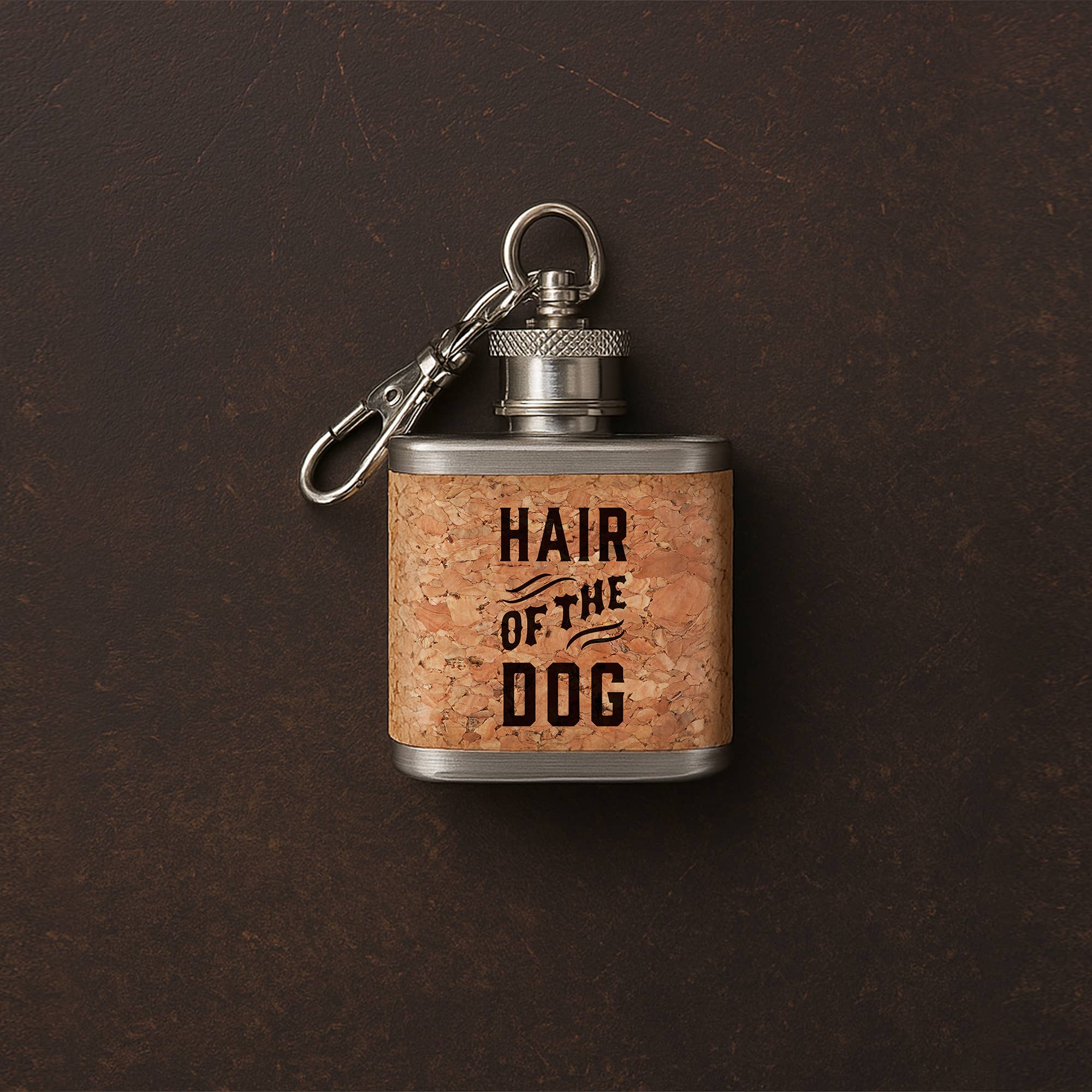 CGB Giftware - Wholesale Flask - 'Hair Of The Dog' Mini Cork Hip Flask Keyring
