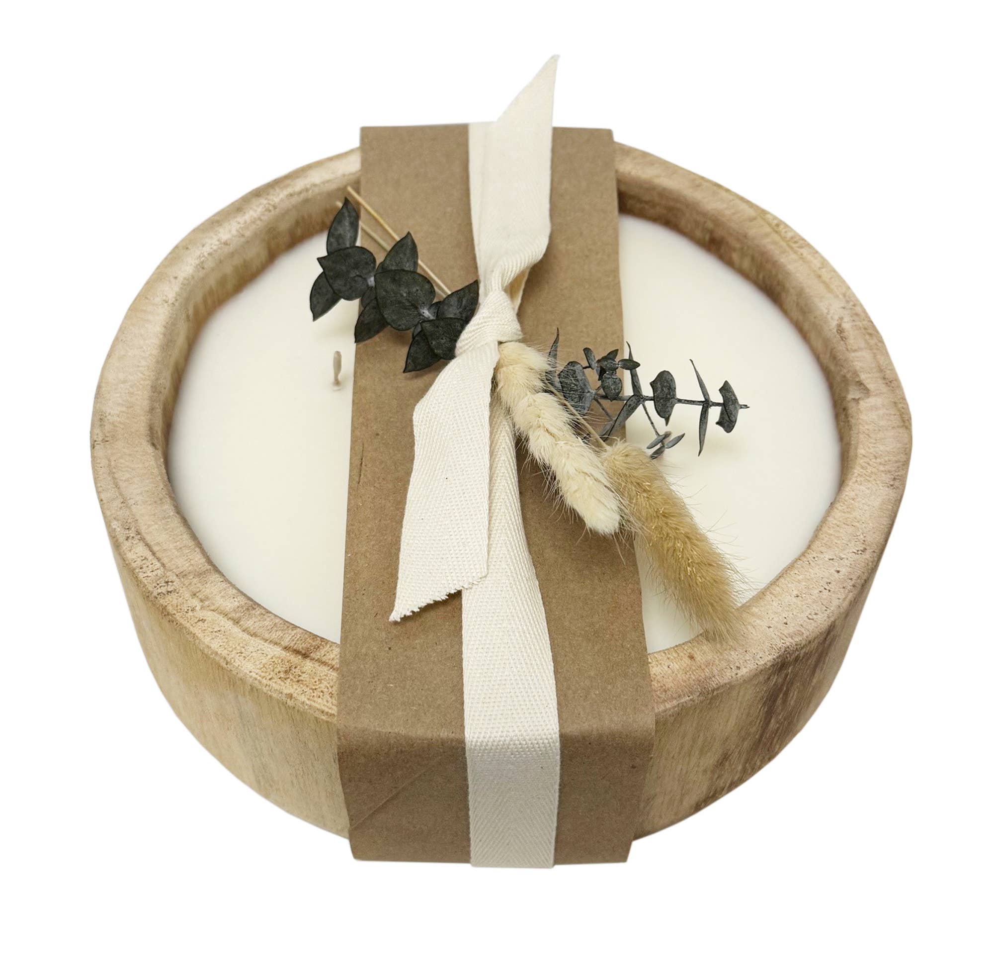 Andaluca - Wholesale Jar/Filled Candle - 9.5" Paulownia Circular Wood Candle