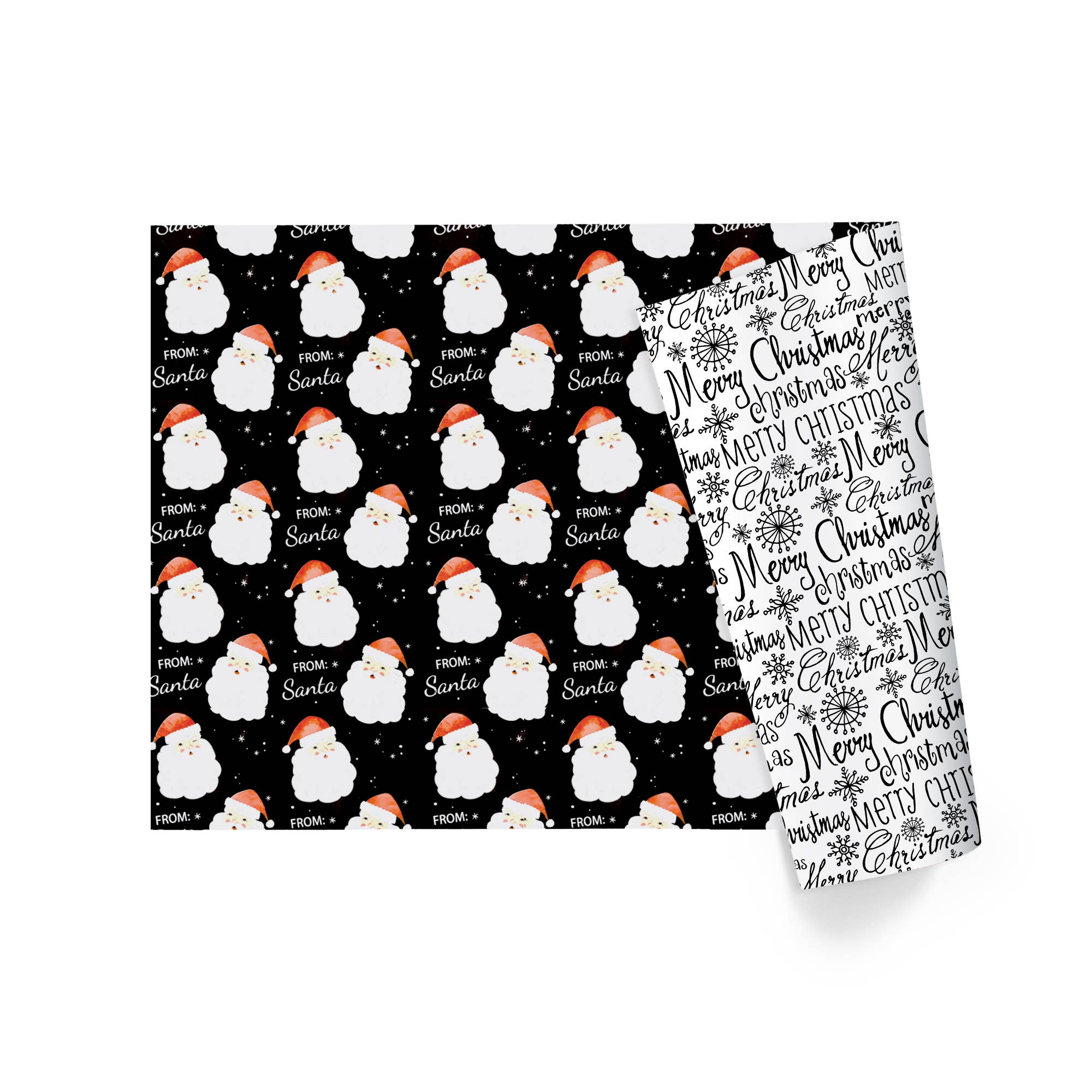 LA Ribbons Wholesale - Wholesale Wrapping Paper Roll - 24" x 417' Reversible Holiday Wrapping Paper Half Ream | "From Santa/Merry Christmas"3