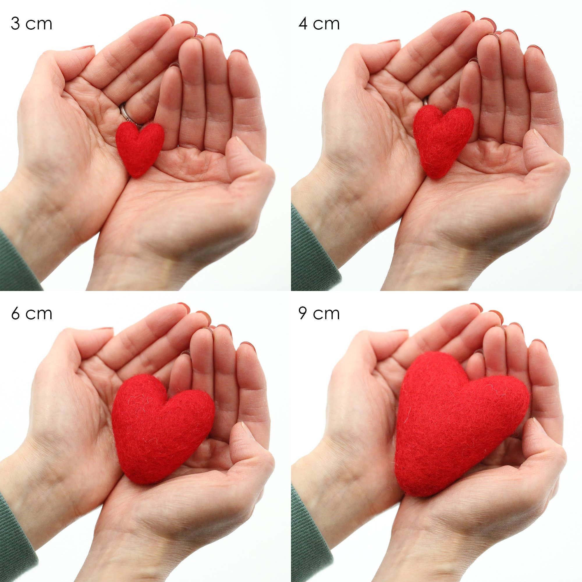 The Felt Pod – wholesale DIY craft kit – Felt Hearts 6 cm and 9 cm9