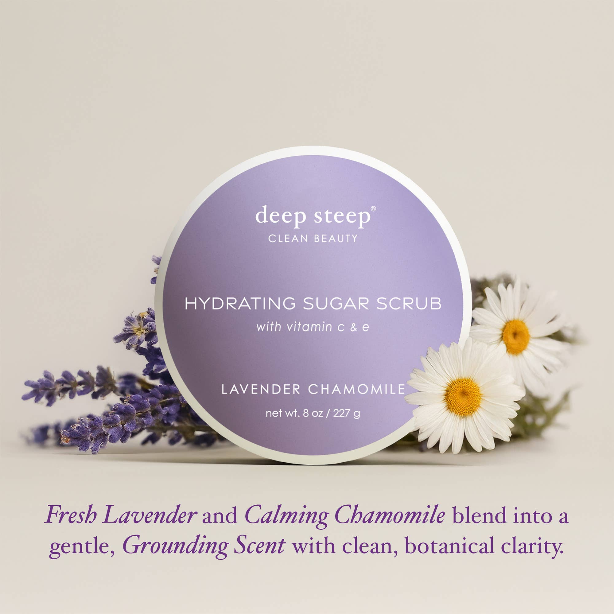 Deep Steep Clean Beauty - Wholesale Body Scrub/Exfoliant - Sugar Scrub - Lavender Chamomile 8oz2