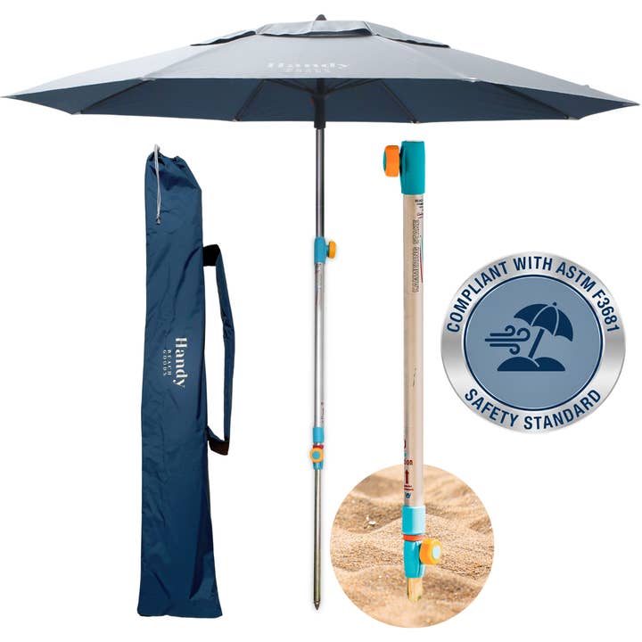 Ultimate Wind-Resistant Umbrella with 10-Second Hammer-In Anchor for wholesale by Handy Beach Goods