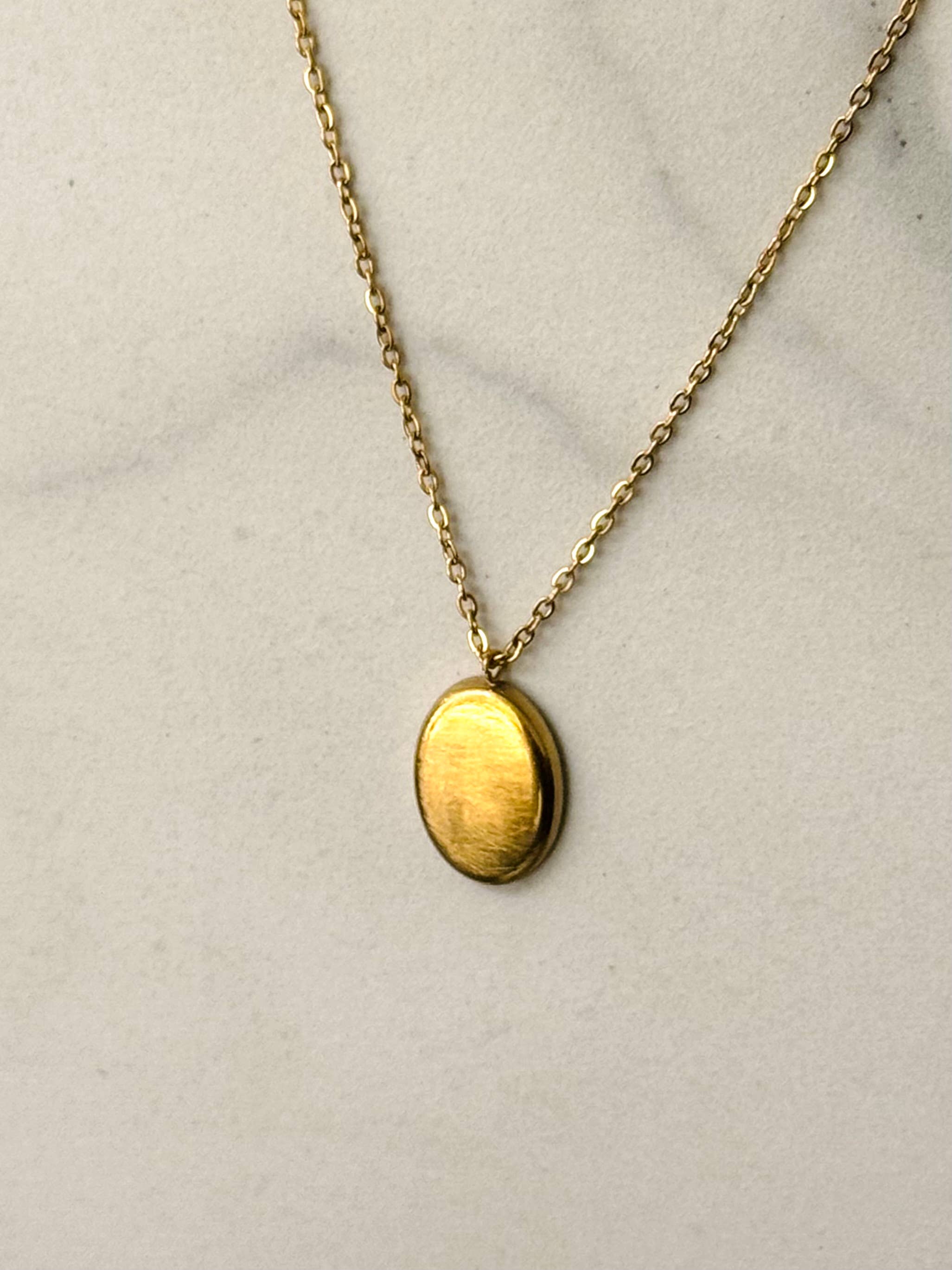 Cassette Barcelona - Wholesale Pendant/Charm Necklace - Brushed Gold Medallion Necklace0