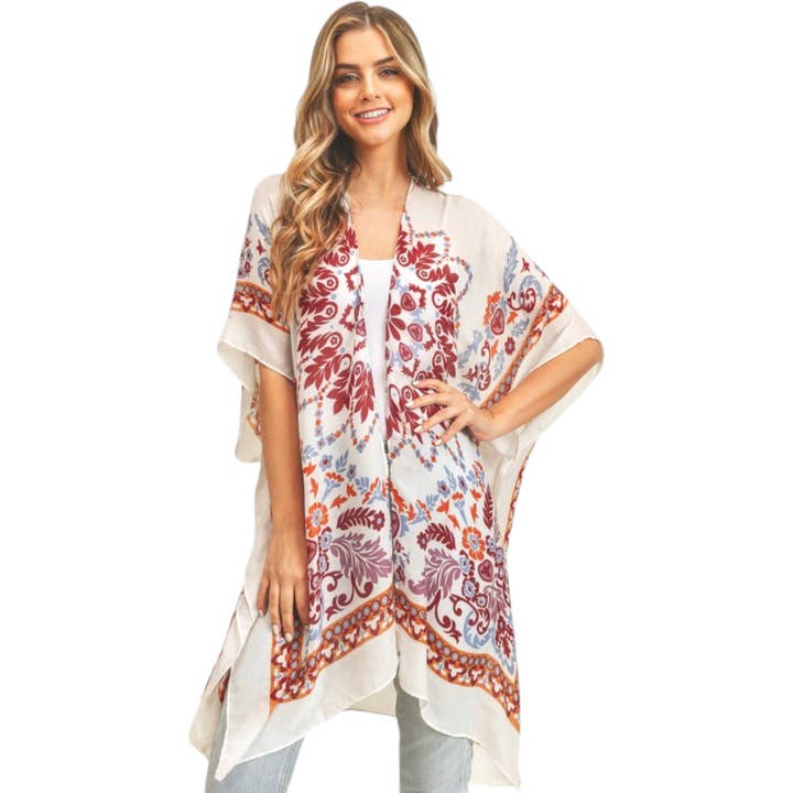 Mandala Print Light Weight Kimono Cardigan for wholesale by LA Jewelry Plaza