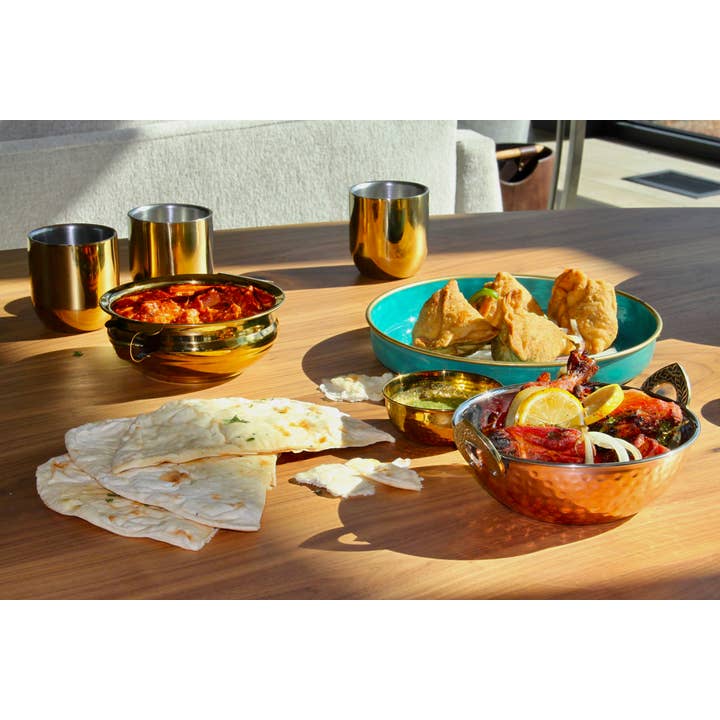 Verve Culture - Vendita all'ingrosso Insalatiera - Ciotola da portata indiana Handi a doppia parete in rame e acciaio inox3