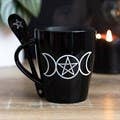 Starlinks Gifts - Wholesale Coffee Mug - Witchy Mug - Triple Moon Mug & Spoon Set 12 oz2