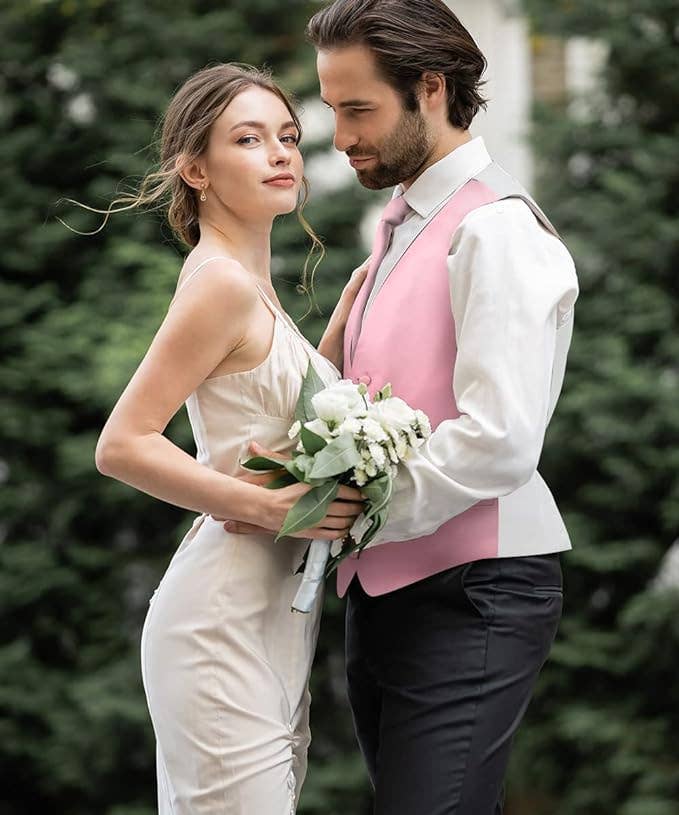 Dubal Brothers - Wholesale Suit Vest - Men's - Vittorio Farina Solid Satin Vest Set (White Back) Var. 02 (Mustard-Yellow)19