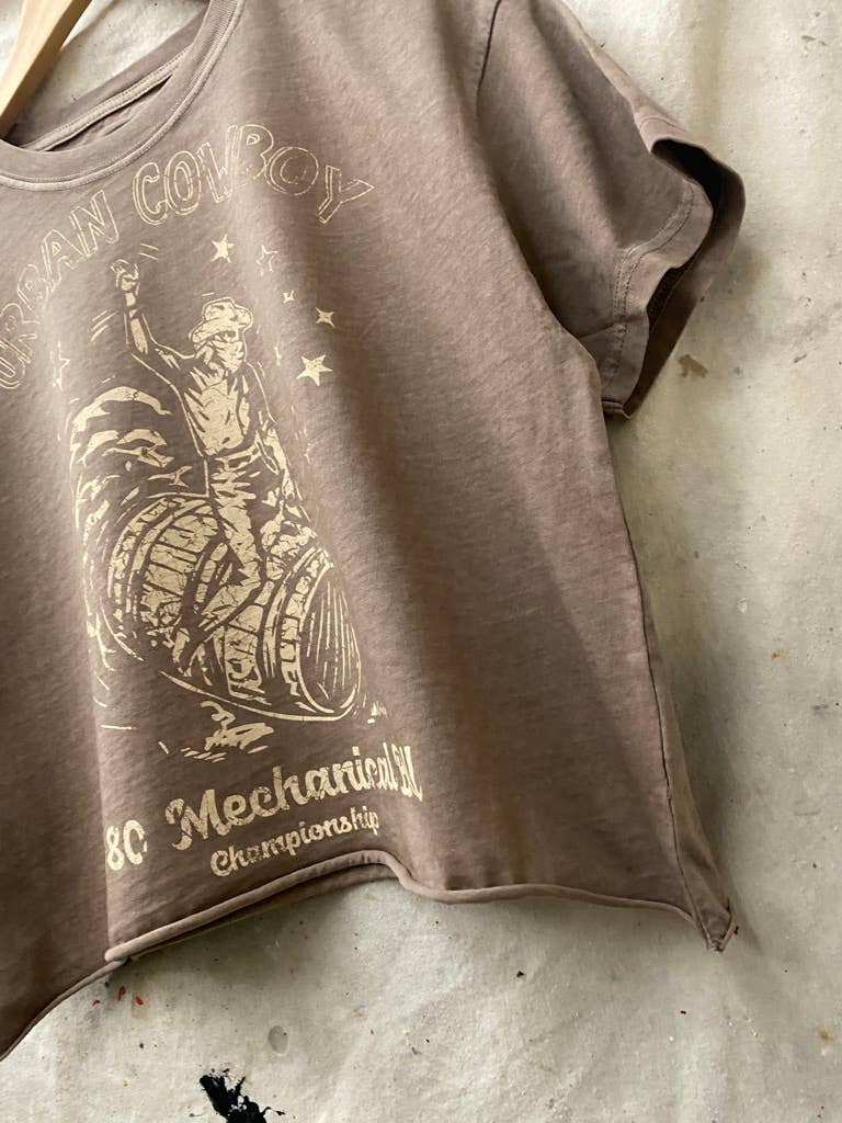 Country Deep Apparel - Vente T-shirt sérigraphié – femme - T-shirt court décontracté pour concours de taureau mécanique Urban Cowboy3