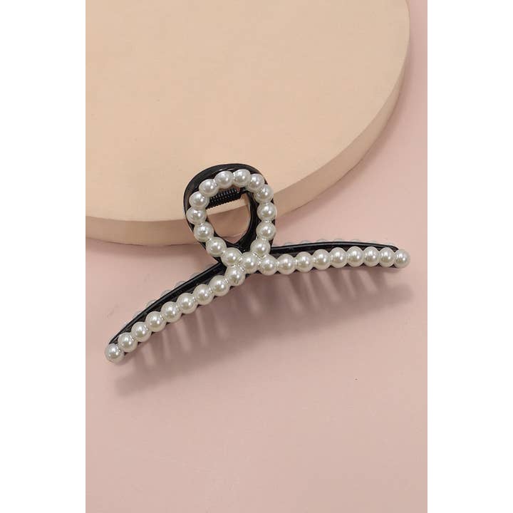 JOSSLYN by wall to wall - Wholesale Hair Clip - Women's - CLASSIC PEARL HAIR CLAW CLIPS | 40H738