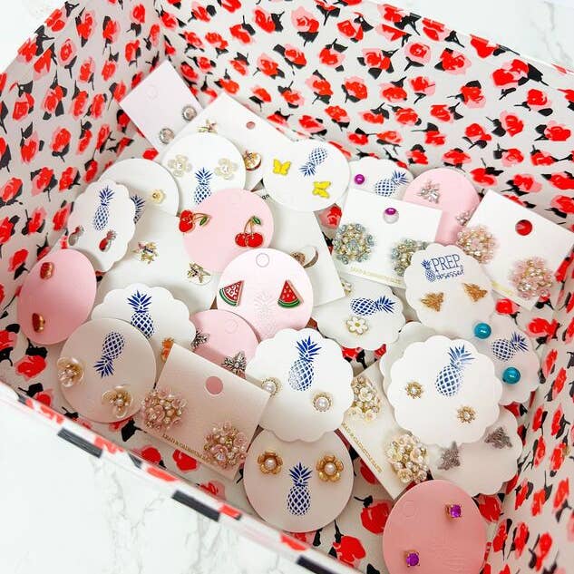 Prep Obsessed Wholesale - Wholesale Jewelry Set - Spring Assorted Stud Earrings - 30 Units
