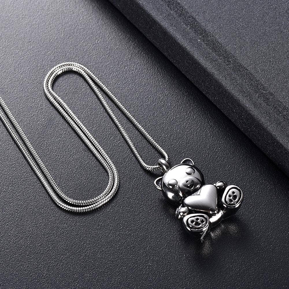 Cherished Emblems - Wholesale Pendant/Charm Necklace - Cute Teddy Bear With Heart Cremation Urn Necklace8