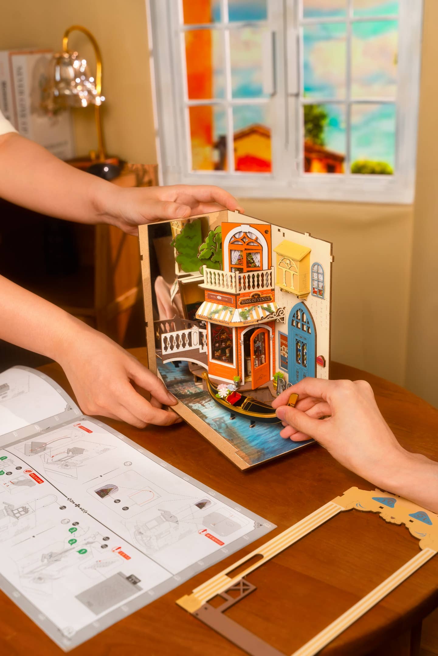 Hands Craft - Wholesale Puzzle - Kids - DIY Book Nook Kit: Romantic Venice with Dust Cover5