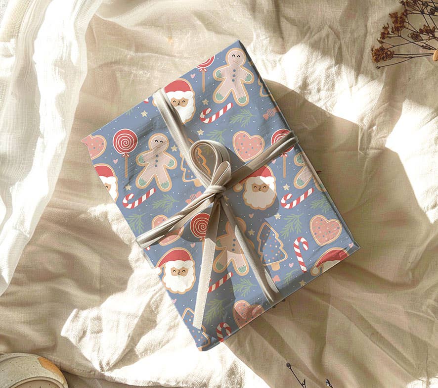 NynkeOntwerpt - Wholesale Flat Wrap - Wrapping Paper | Christmas Blue