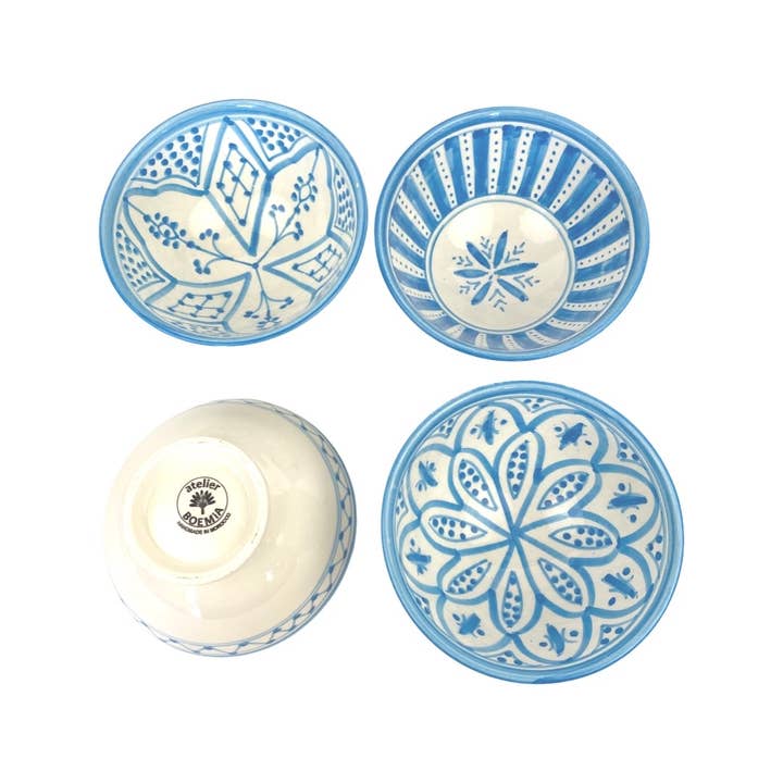 atelierBOEMIA - Wholesale Decorative Plate/Dish/Bowl - Safi Ceramic Tapas Bowls - Set of 4 Patterns7