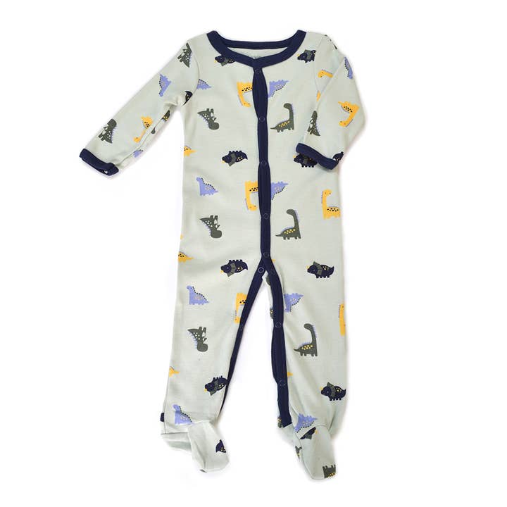 Lollipop Dreams - Wholesale Sleepsuit - Baby - Dinosaurs Pattern Zipper Footie Pajamas Romper1