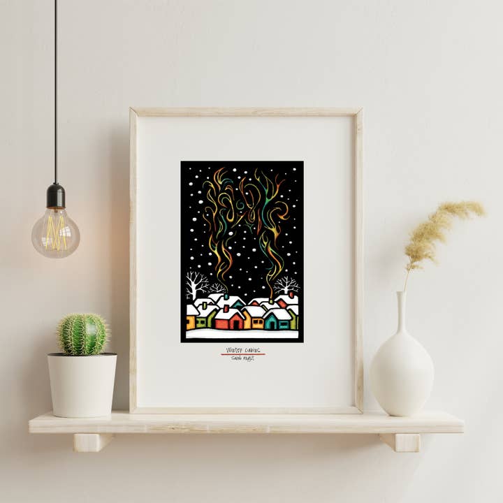 Giclee Print - Winter Cabins for wholesale by Sarah Angst Art